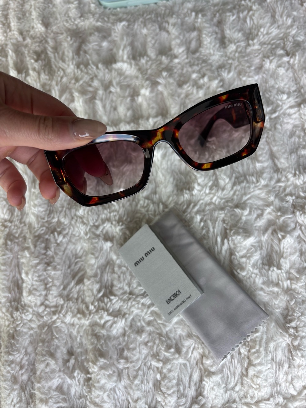Miu Miu Tortoise Shell Cat-Eye Sunglasses with Brown Gradient Lenses